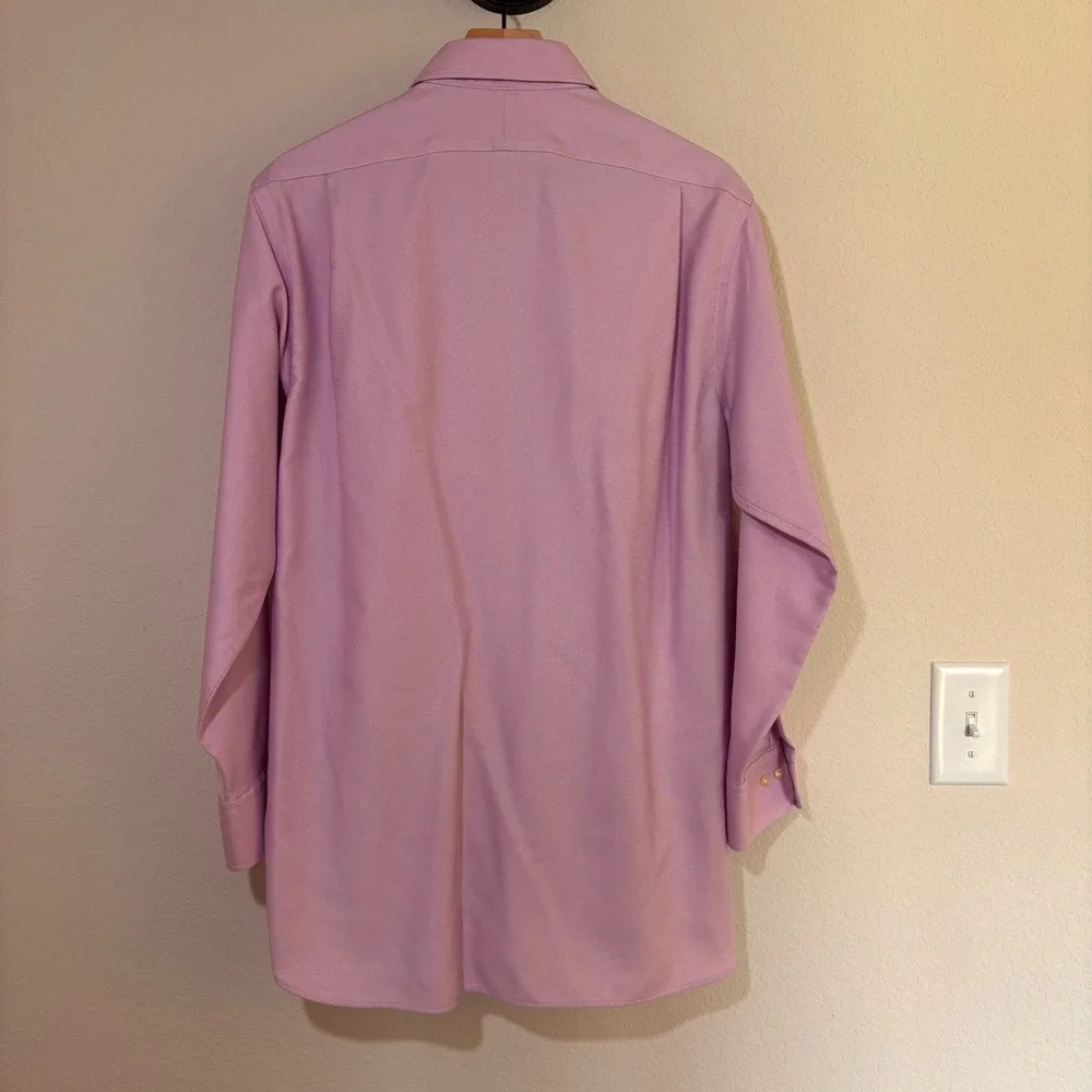 Polo Ralph Lauren Dress Shirt 16.5 32/33 Easy Care Cotton Lavender Preppy Mens